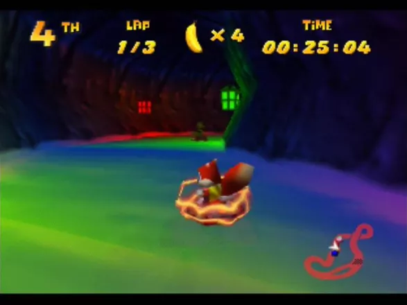 Diddy Kong Racing Nintendo 64 The tunnel here is cheerfully lit