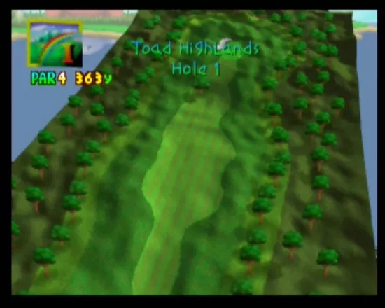 Mario Golf Nintendo 64 A fly-by of the first course, nice and easy