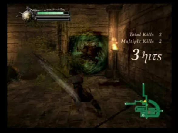Rygar: The Legendary Adventure PlayStation 2 One of the first fights shows how the combo system works during combat.