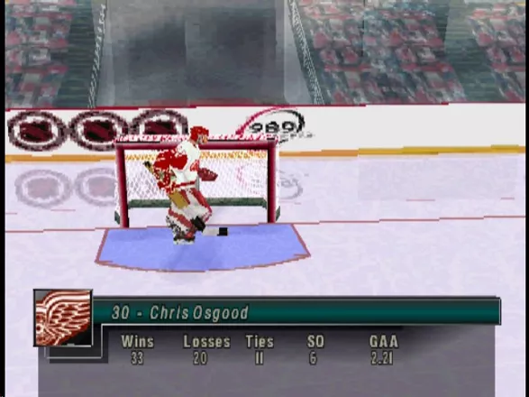 NHL FaceOff &#x27;99 PlayStation Introducing the goalie.