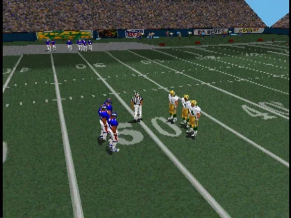 NFL GameDay 99 PlayStation Lined up for the coin toss.