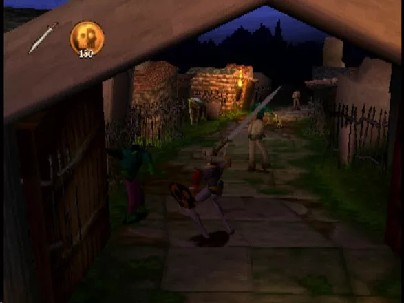 MediEvil PlayStation Fighting Several zombies in The Graveyard.