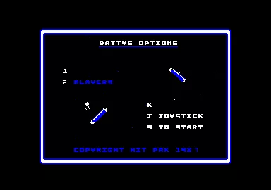 Batty Amstrad CPC Main menu