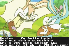 Tiny Toon Adventures: Scary Dreams Game Boy Advance Intro: Buster gets a call from inside his psychic from Babs demanding help