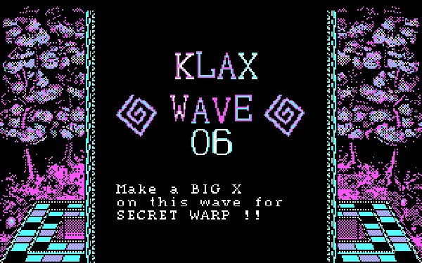 Klax DOS beginning of level hints - CGA