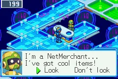 Mega Man Battle Network 6: Cybeast Gregar Game Boy Advance ...or visit a NetMerchant to buy special Battle Chips!