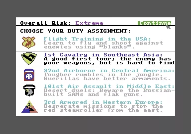 Gunship Commodore 64 Choose from five different scenarios.