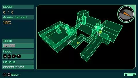 Coded Arms PSP 3D Level map screen