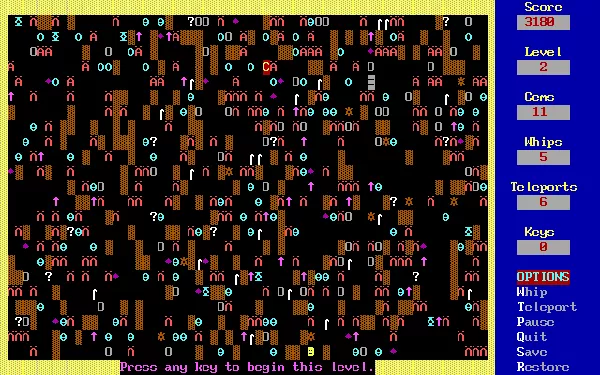 The Final Crusade of Kroz DOS Someone sneezes on the screen and has the gall to call it a level design?  Yeah, I&#x27;m gonna strategise this one out with a handkerchief.