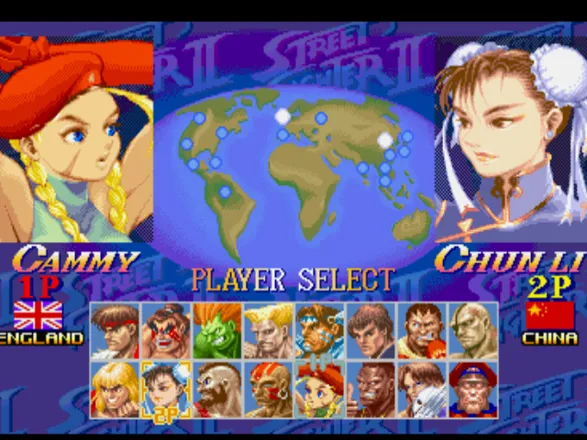 Street Fighter Collection PlayStation Character selection (Super Street Fighter II X: Grand Master Challenge)