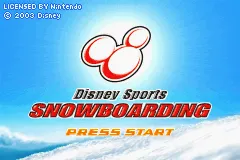 Disney Sports Snowboarding Game Boy Advance Title screen