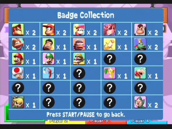 Donkey Konga 2 GameCube You can collect assorted badges by playing mini-games.