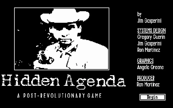 Hidden Agenda DOS Title screen