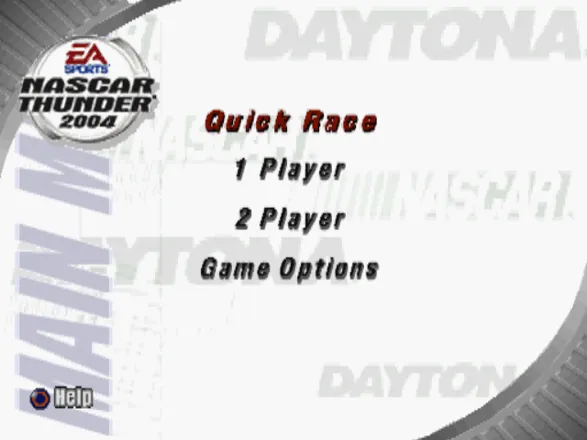 NASCAR Thunder 2004 PlayStation Menu screen.