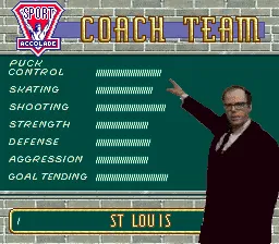 Brett Hull Hockey 95 SNES Coach your team