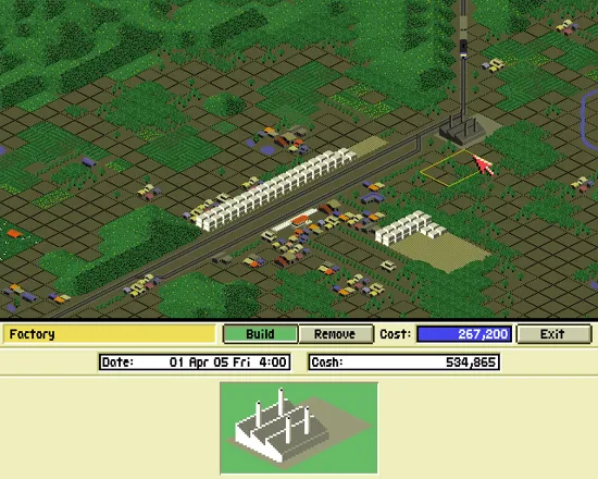 A-Train Amiga Building some strategically placed factories