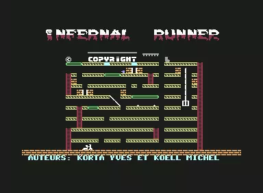 Infernal Runner Commodore 64 Title screen