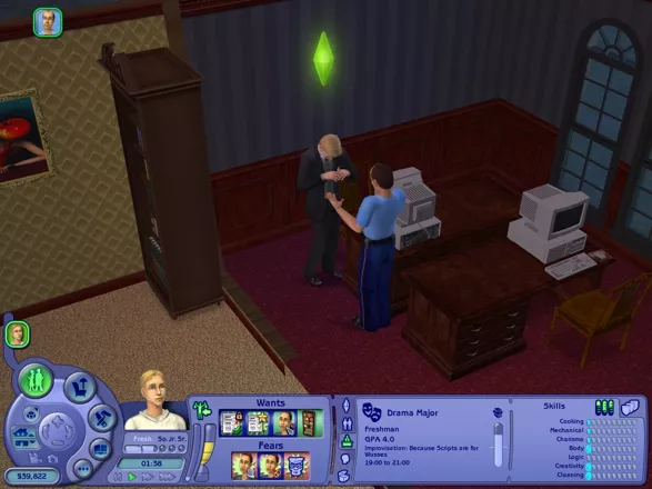 The Sims 2: University Windows I got caught trying to hack my grades.
