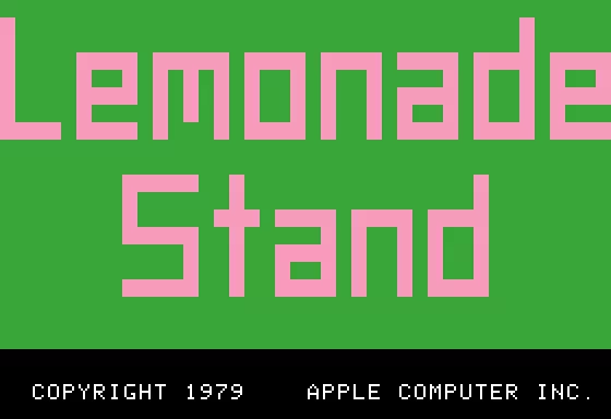 Lemonade Stand Apple II Title screen