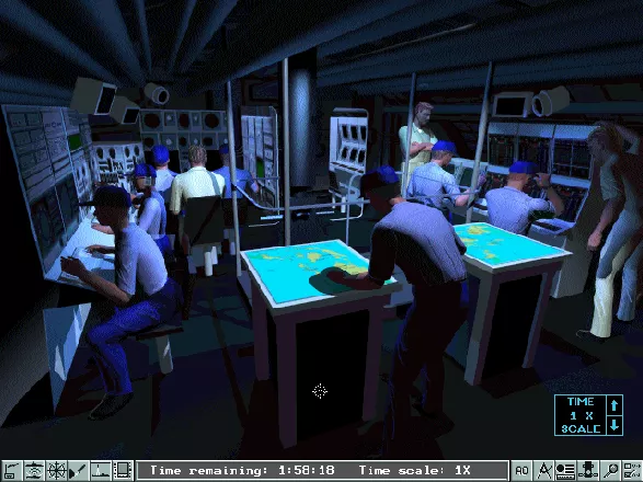 Fast Attack: High Tech Submarine Warfare DOS Main Game Screen