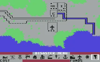 SimCity Commodore 64 I&#x27;ve added waterworks and an airport.