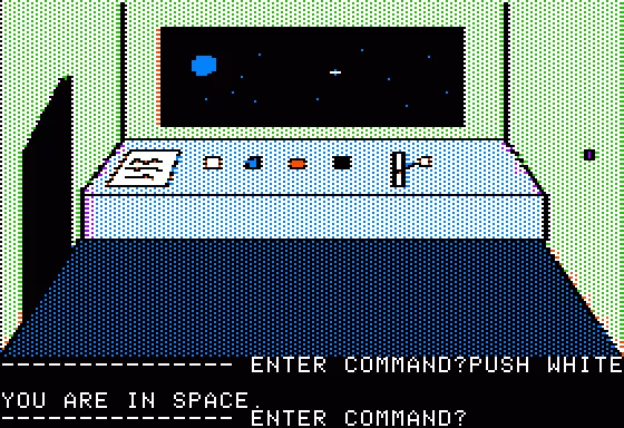 Hi-Res Adventure #0: Mission Asteroid Apple II Cruisin&#x27; through space, pushin&#x27; buttons...