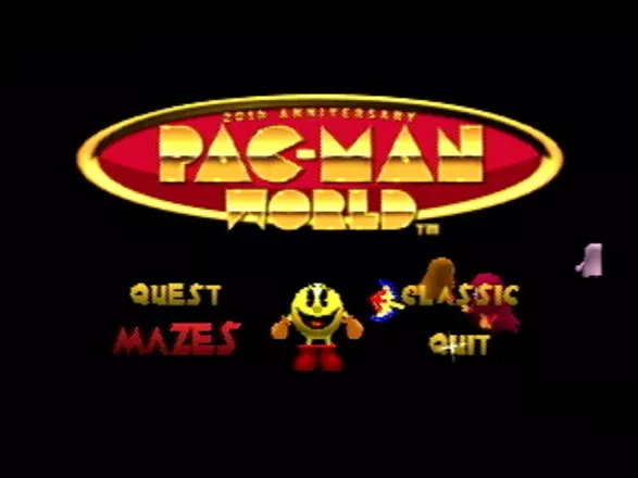 Pac-Man World 20th Anniversary PlayStation Main menu