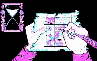 Journey to the Centre of the Earth: Extended Version DOS And I&#x27;ve got to unscramble it somehow with this quill! Before the sand runs out of the hourglass and ... I get bored! (CGA)