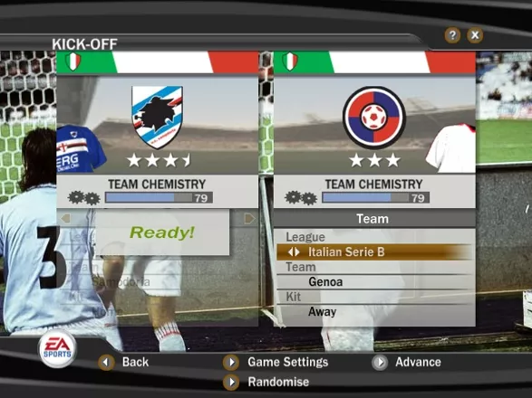 FIFA Soccer 07 Windows Team selection. The chemistry is just as important as the value.