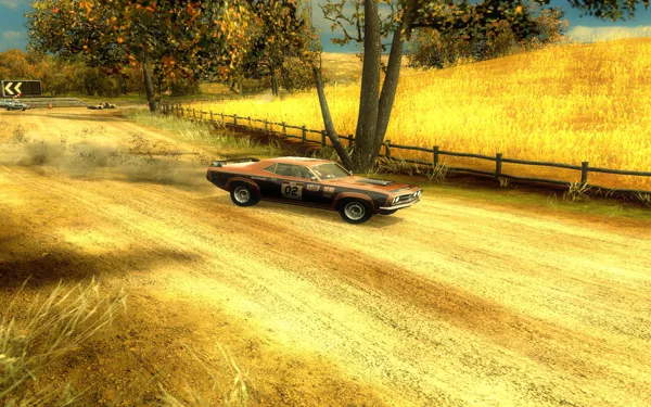 FlatOut 2 Windows Races take place in a large variety of locations. Here is the American countryside which reminds a lot of the Dukes of Hazzard (especially with this car)