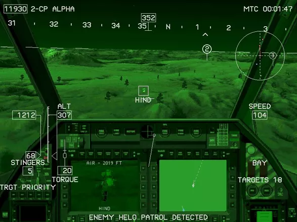 Comanche Gold Windows Smoking a Mi-24 Hind in FLIR mode