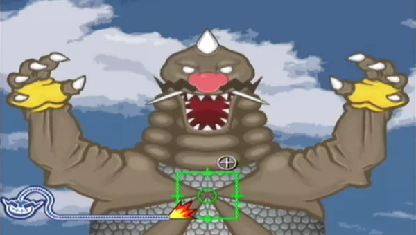 WarioWare: Smooth Moves Wii Shoot Wariozilla&#x27;s belly to defeat him!