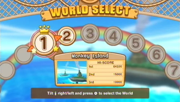 Super Monkey Ball: Banana Blitz Wii World select