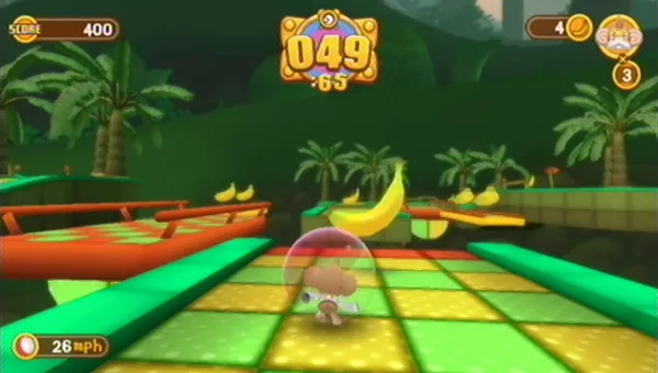 Super Monkey Ball: Banana Blitz Wii Time it so that you make it onto the bridge.