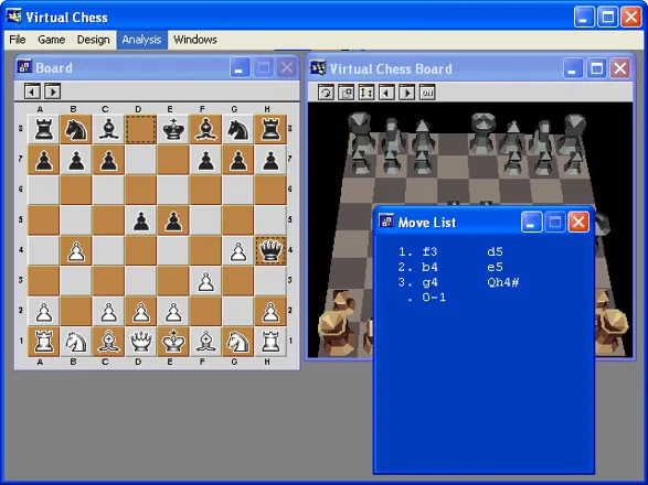 Virtual Chess Windows Move history