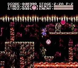 Ninja Gaiden III: The Ancient Ship of Doom NES Stage 2-2, in the lava chambers