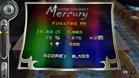 Archer Maclean&#x27;s Mercury PSP Level results