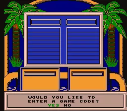Classic Concentration NES Main menu