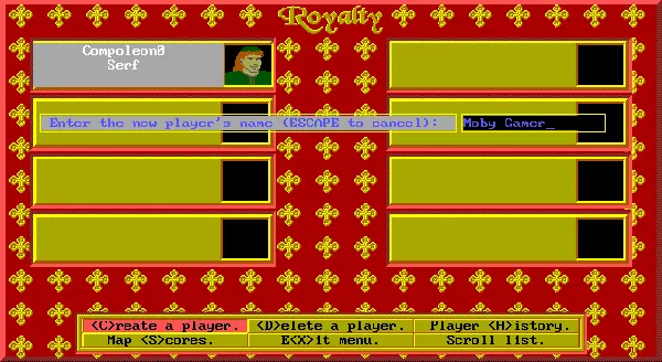 Conquered Kingdoms DOS Generating a new player