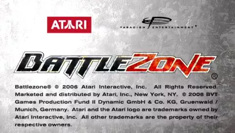 BattleZone PSP Title screen