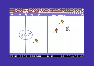 International Hockey Commodore 64 The cheerleaders are in action