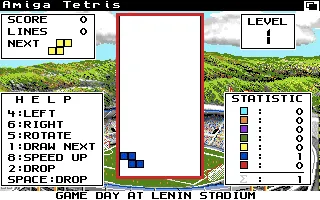 Tetris Amiga Playing on level 1 (Spectrum Holobyte)