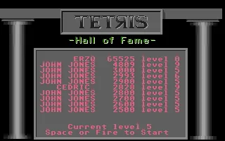 Tetris Atari ST Hall of fame (Mirrorsoft)