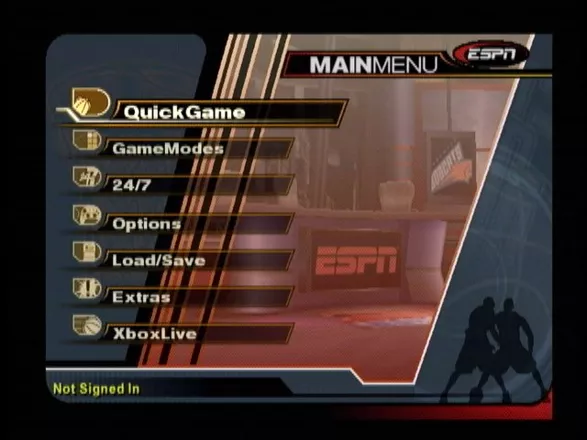 ESPN NBA 2K5 Xbox Main menu