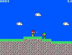 20 em 1 SEGA Master System Game seventeen: run all the way right while shooting boys with your water gun.