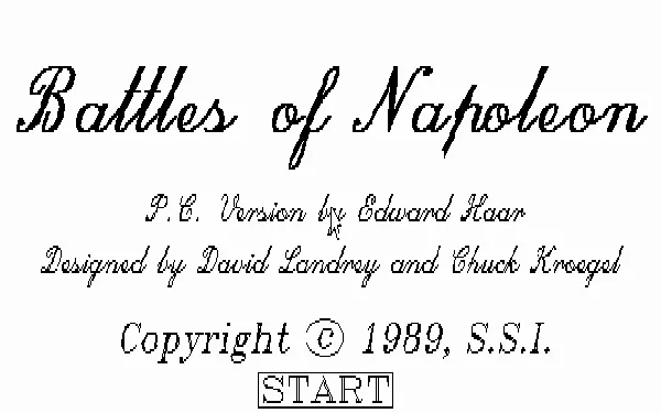 Battles of Napoleon DOS Title screen