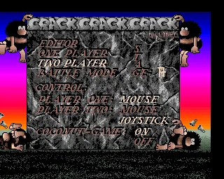 Crack Amiga The Main menu.