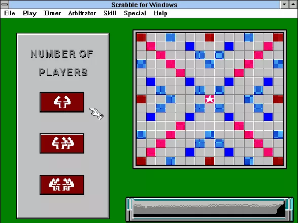 Deluxe Scrabble for Windows Windows 3.x Selecting number of players