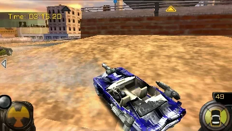 Full Auto 2: Battlelines  PSP This car is almost completely wrecked.