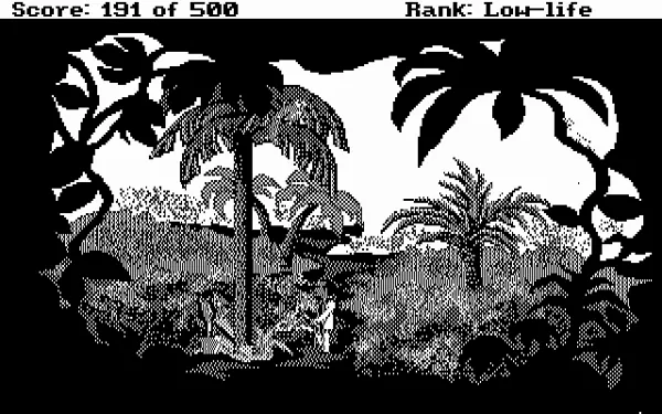 Leisure Suit Larry Goes Looking for Love (In Several Wrong Places) DOS Lost outside the hotel - CGA 2 color